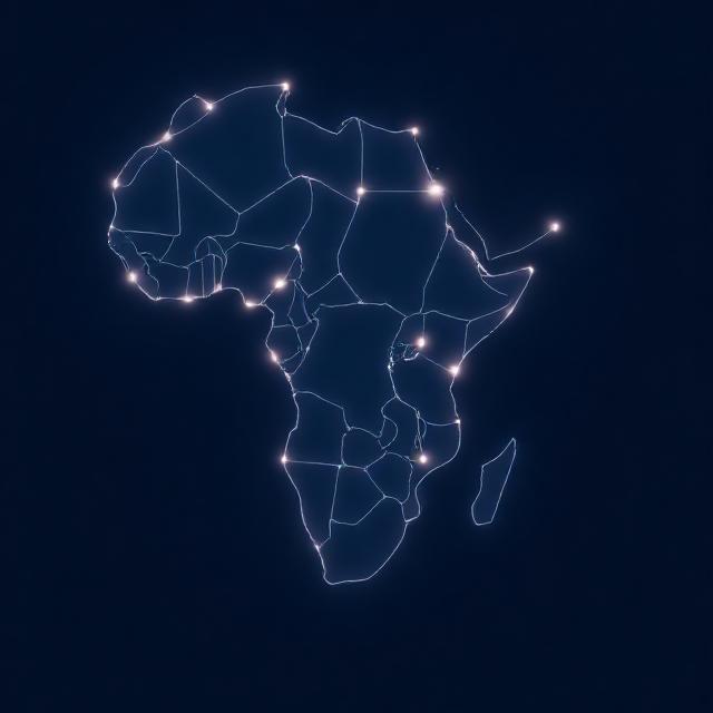 subtle connected Africa map graphic